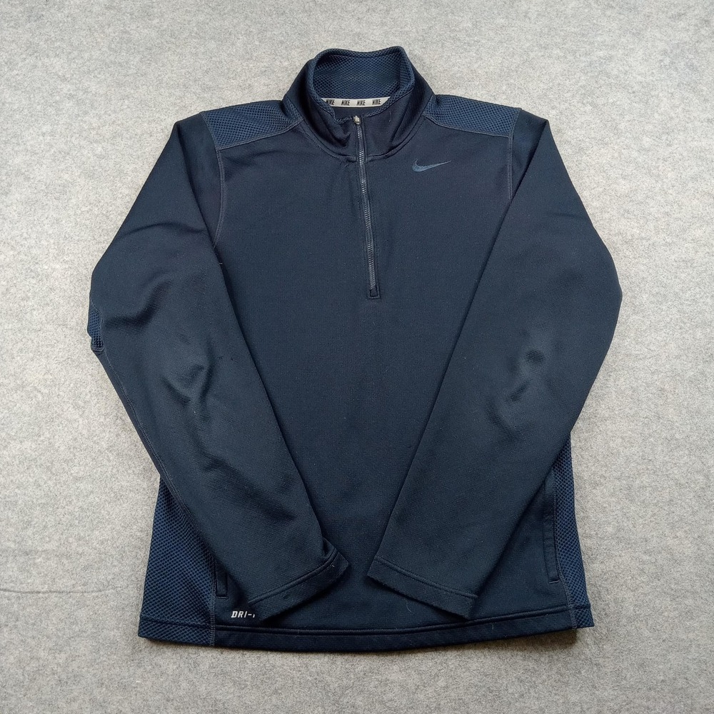 Nike Pullover Mens Small Blue Dri-FIT 1/4 Zip Long Sleeve Running Top 507779-475